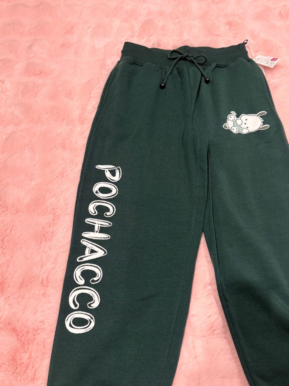 Sanrio Pochacco Dark Green Sweatpants - Picture 3 of 5